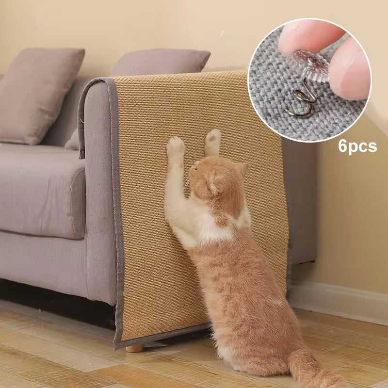 Cat Scratch Sofa Protector & Paw Sharpening Pad – Includes Nail Fixing Mats & Toys