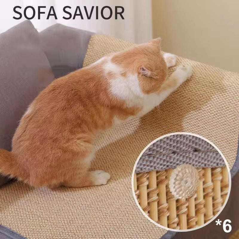 Cat Scratch Sofa Protector & Paw Sharpening Pad – Includes Nail Fixing Mats & Toys